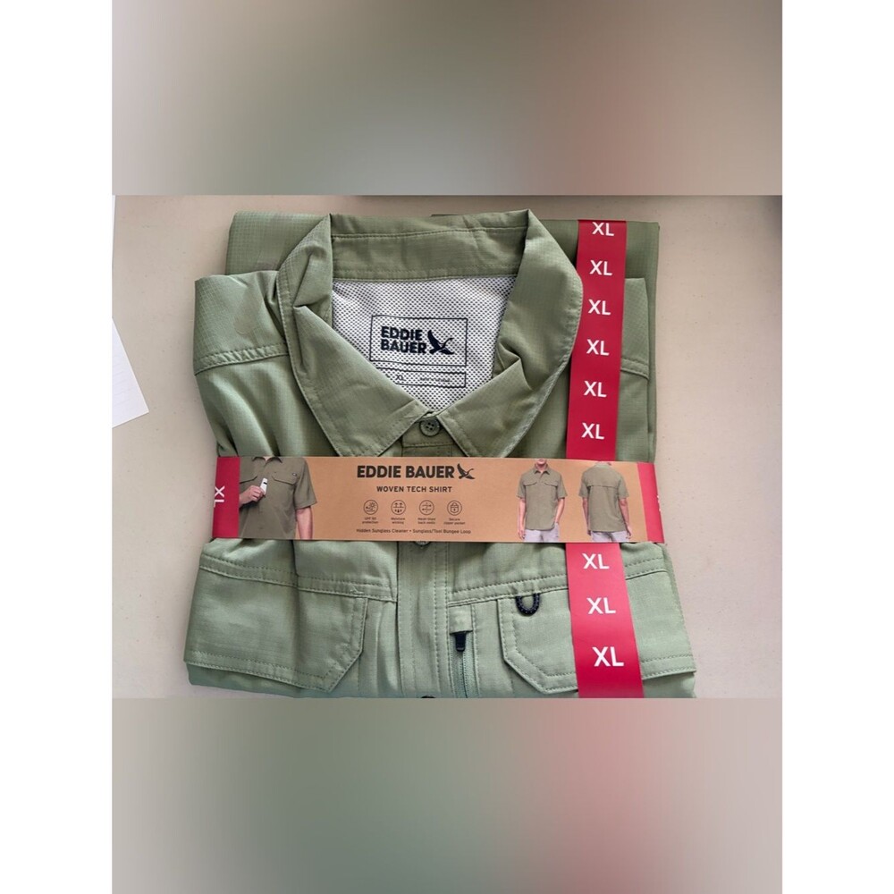 Eddie Bauer Men's Light Olive tech shirt